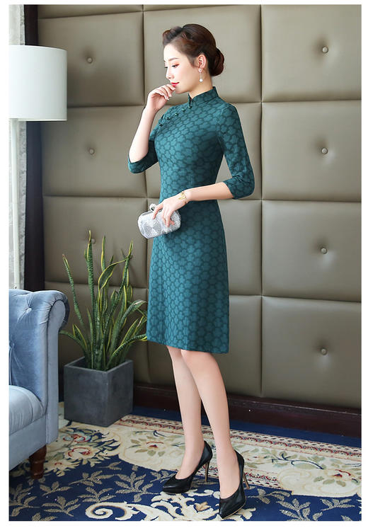 新款厚麻棉中长款日常少女显瘦复古文艺旗袍(货号 tzy924) - 唐资商城