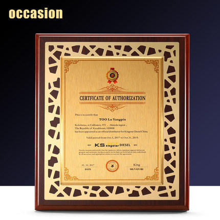 奖牌定制定做代理商加盟金属授权牌木质牌匾高档聘书荣誉证书制作 商品图0