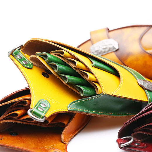 十兵衞/九只装/挎包/腰包/真皮/复古棕/深酒红/脏脏色/黄绿撞色/腰包/剪刀包 商品图3