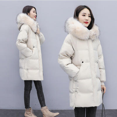 CQYHY209冬季新款中长款加厚chic羽绒棉衣女宽松过膝大毛领棉服外套潮 商品图1