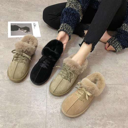 KK-GY7C12冬季新款韩版加绒加厚毛毛鞋 商品图1