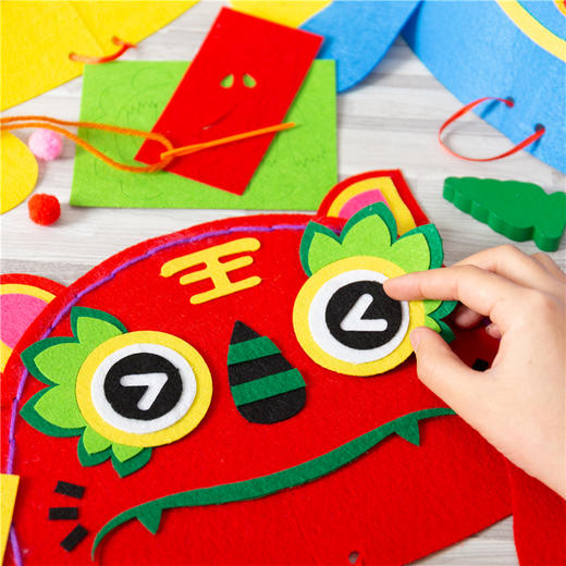 端午节手工diy不织布虎头帽子幼儿园儿童活动亲子自制diy手工头饰 商品图2