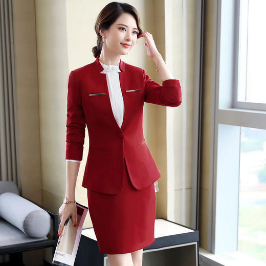 ZJ-8211秋冬新款长袖女士ol高档套装 商品图2