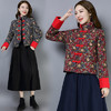 F 0105 秋冬新款民族风复古文艺盘扣上衣 加厚碎花棉衣 商品缩略图2