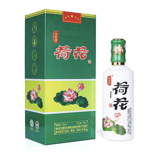 汉宫国五星一品荷花酒酱香型白酒（白瓶）53度500ml/1瓶/2瓶装 商品图0