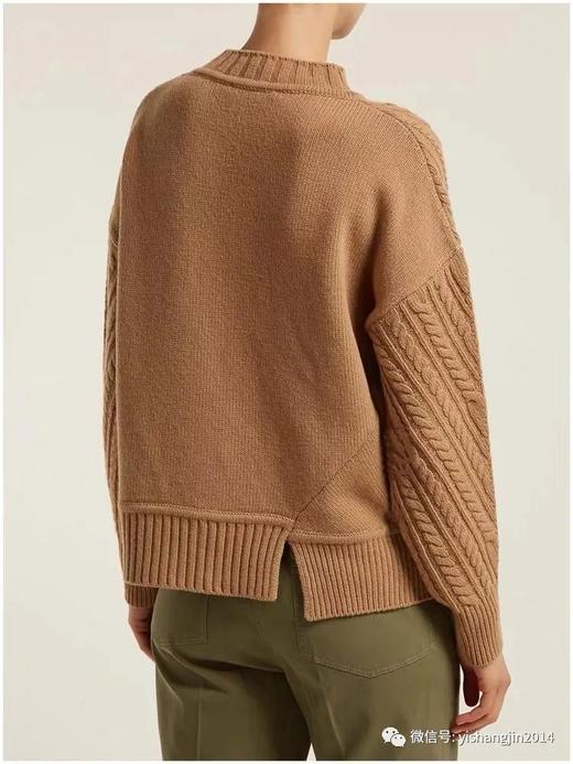 21年末折扣！七折！驼色拧花斜织羊毛衫 商品图2