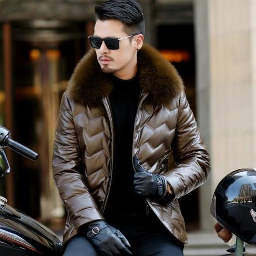 NQS-803新款海宁真皮绵羊皮大码加厚羽绒服外套 商品图2