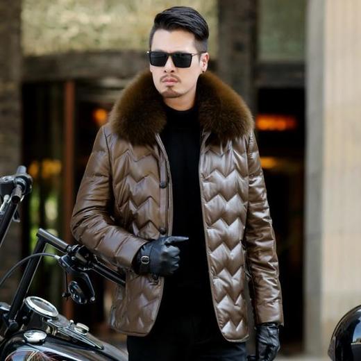 NQS-803新款海宁真皮绵羊皮大码加厚羽绒服外套 商品图1