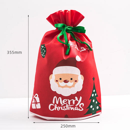 圣诞节绑带束口袋节日糖果袋礼物袋卡通圣诞老人创意杂物收纳袋q