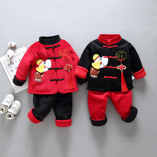 【恭喜发财 拜年必备】儿童唐装男童套装冬过年喜庆宝宝装新年衣服