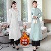 F 6121 秋冬加绒中式改良汉服复古棉麻提花旗袍连衣裙 商品缩略图1