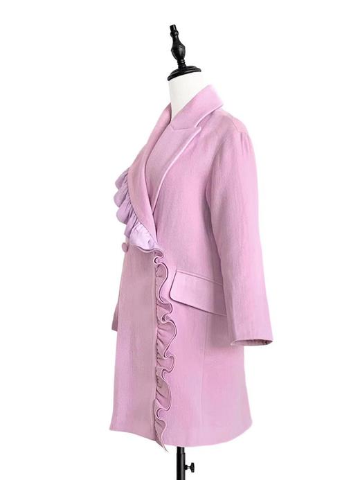 TYNVIE 多层花边装饰领西装廓形大衣 - 粉色 商品图2