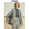 VIMAGE纬漫纪冬季英伦风经典格纹帅气斗篷外套短外套女V1203809 商品缩略图0