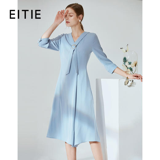 EITIE爱特爱春季新款清新简约纯色收腰中袖连体裤短裤5907662 商品图0