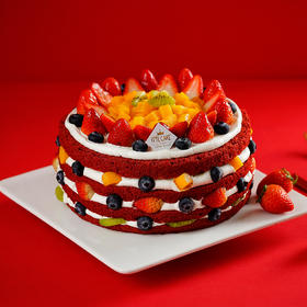 【红丝绒水果趴】新鲜水果红丝绒奶油蛋糕