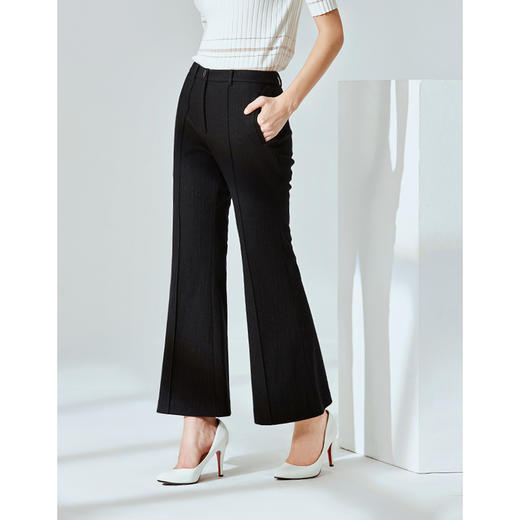 EITIE爱特爱春季新款通勤干练显瘦微喇喇叭裤西装裤长裤女6005724 商品图2