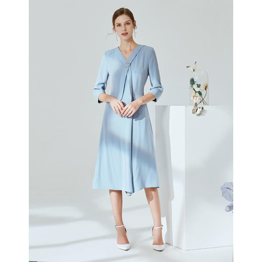 EITIE爱特爱春季新款清新简约纯色收腰中袖连体裤短裤5907662 商品图1