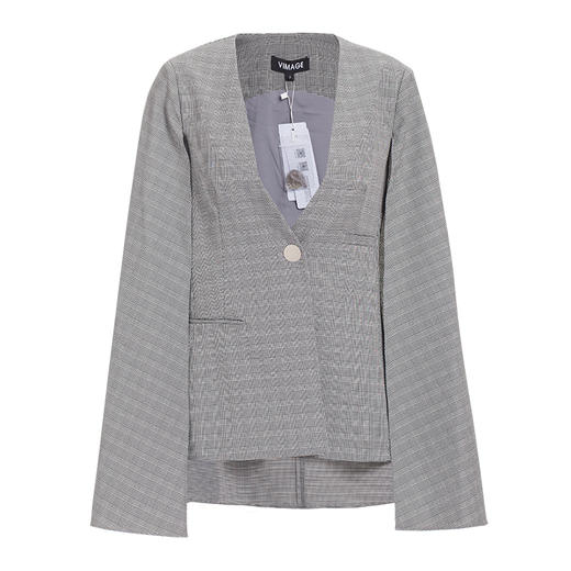 VIMAGE纬漫纪冬季英伦风经典格纹帅气斗篷外套短外套女V1203809 商品图4