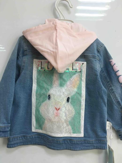 棉果果春秋季女童牛仔外套帽子可拆卸M122100220065 商品图8