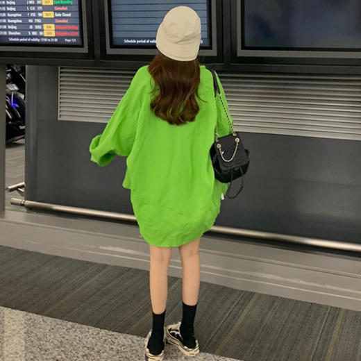韩国东大门女装忌平庸精选夏季新款韩版chic港风宽松薄款衬衫绿色长袖防晒上衣女外套JPY带授权招加盟代理 商品图4