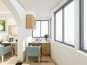 木色简约风阳台