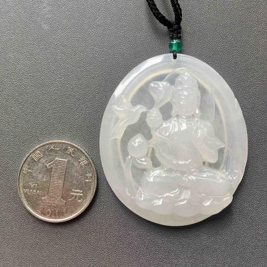 糯冰种翡翠大观音牌 商品图5