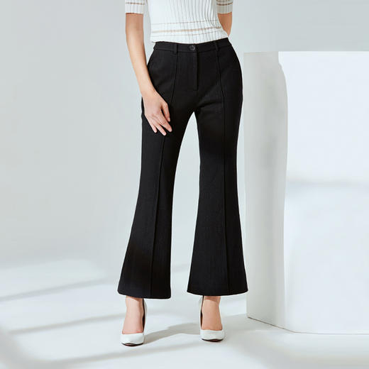 EITIE爱特爱春季新款通勤干练显瘦微喇喇叭裤西装裤长裤女6005724 商品图4