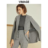 VIMAGE纬漫纪冬季英伦风经典格纹帅气斗篷外套短外套女V1203809 商品缩略图2