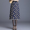 KP-MH1405秋冬中长款加厚高腰蕾丝a字裙 商品缩略图1