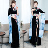 AHM 2070  2020春季倒大袖长款中式老上海演出旗袍裙加大码女装中国风连衣裙 商品缩略图2