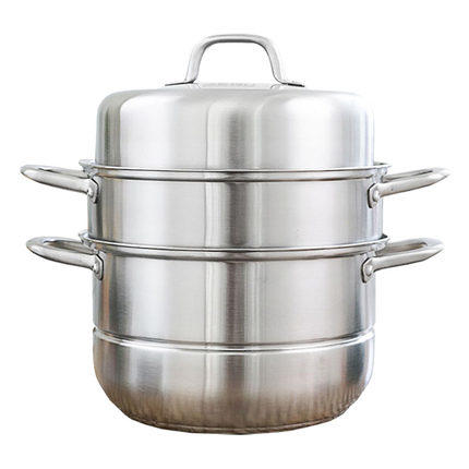 【康巴赫不锈钢3层蒸锅】3层蒸笼电磁炉燃气通用28cm 商品图0