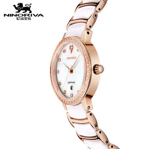 尼诺里拉时尚陶瓷贝母面蓝宝石石英女表 11059 商品图2