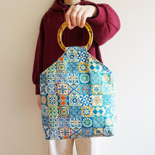 HUGOJIRO圆环柄手提包插画小花砖 商品图3