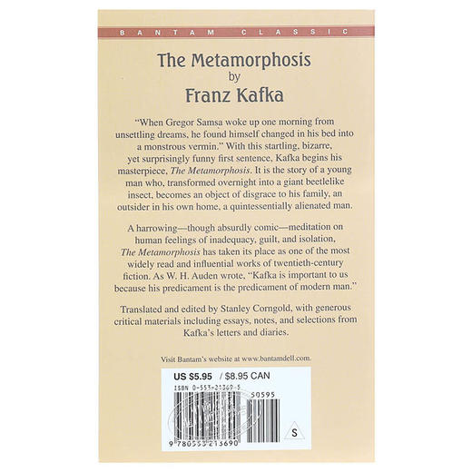 【中商原版】[英文原版世界经典名著]The Metamorphosis变形记 弗朗茨卡夫卡 商品图1