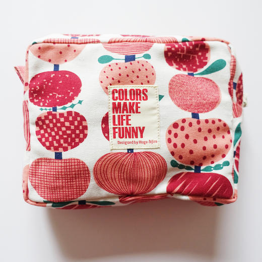 HUJI祤集Motley收纳包插画小苹果红 商品图0