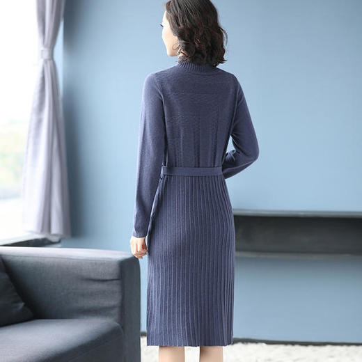 SM-VY69183纯色毛衣裙中长款大码时尚 商品图4