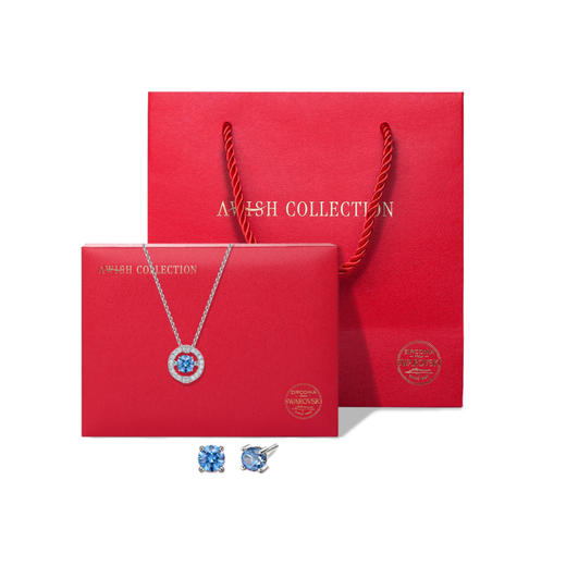 好看！Awish collection施华洛世奇水钻跳动的心项链耳钉 正品 商品图11