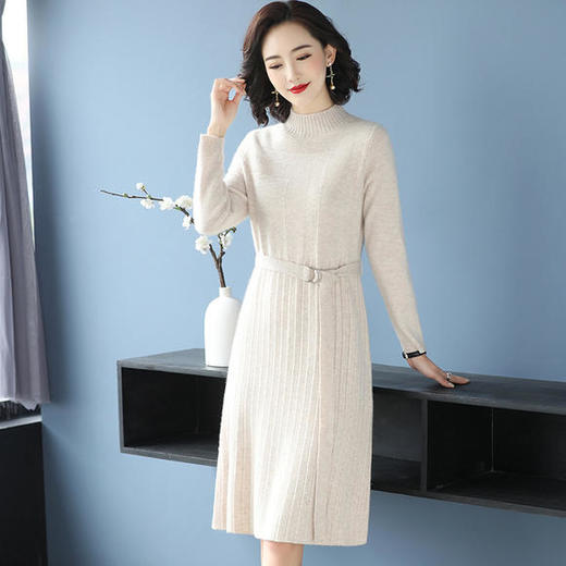 SM-VY69183纯色毛衣裙中长款大码时尚 商品图2