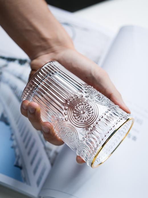 摩登主妇欧式复古花纹浮雕玻璃杯太阳花水杯茶杯创意玻璃杯子酒杯 商品图2