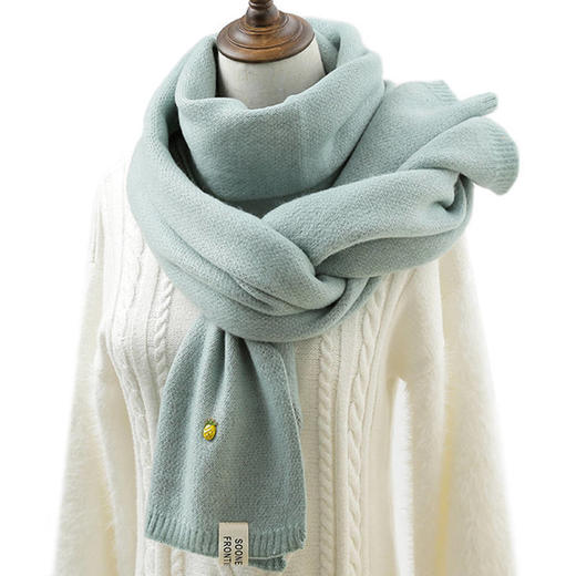 菠萝围巾女秋冬季居家日用加厚小香风学生针织少女上衣毛线围脖 商品图5