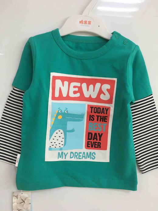 棉果果春秋季男童假两件套头T恤M112140220105 商品图3