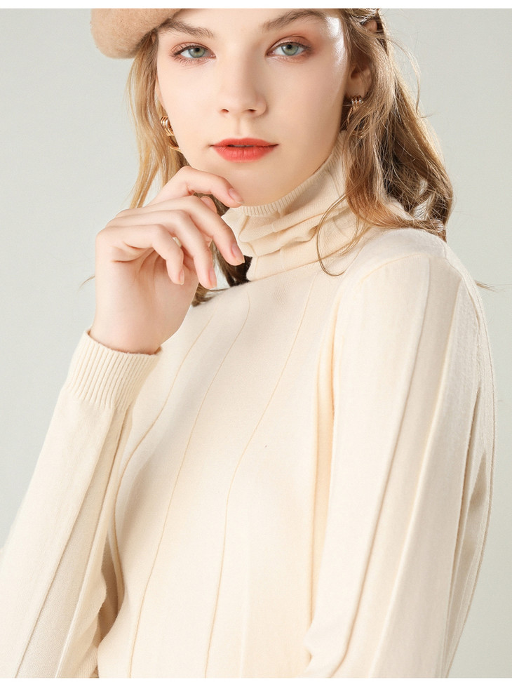 原价699特卖价69奥伊米女装女士堆堆领大坑条羊毛衫yd1828ouelfa