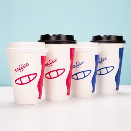 喇叭花一次性纸杯双层加厚压纹瓦楞杯情侣咖啡杯饮料热饮杯50个 商品图3