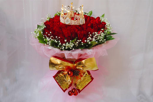 99支红玫花束，圣诞版 商品图1