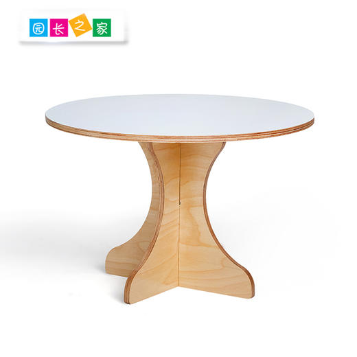 桦木小圆桌pu凳子实木家具 商品图2