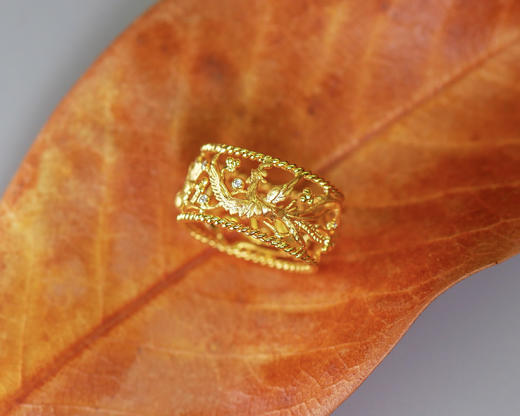 「百鸟朝凤」钻石黄金戒指【定制款】 商品图1
