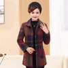 YX 057-85 秋冬新款格子毛呢外套中老年女装中长款呢子上衣 商品缩略图1