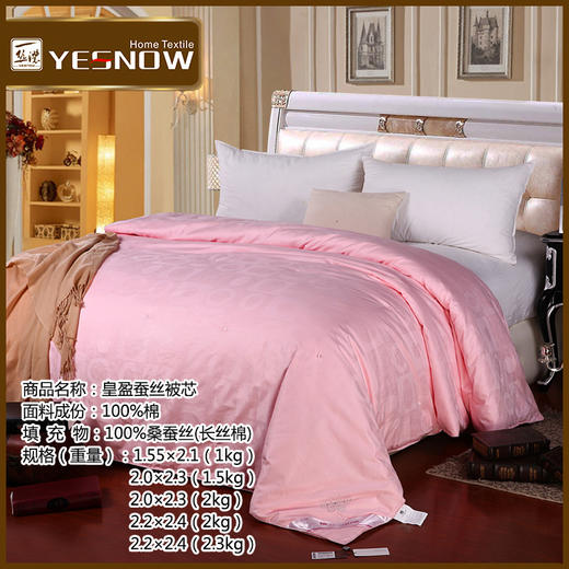 皇盈蚕丝被 纯棉面料桑蚕丝长丝绵冬被芯 加厚保暖单双人被冬季 商品图0