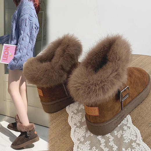 FY-676冬季新款加绒保暖防滑显瘦加厚棉鞋 商品图0