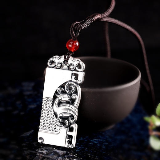 精工项饰足银999纯银纹芳祥图腾项链(货号 g0070)